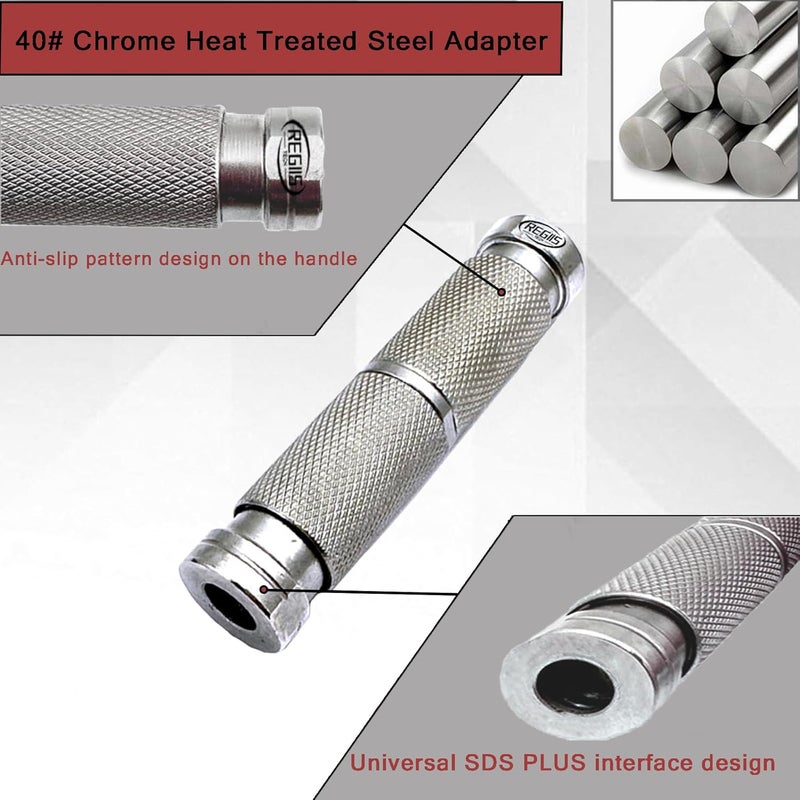 Regiis Tech 3.9'' SDS-Plus to SDS-Plus Drill Extension, Alloy Steel Adapter for Home Rotary Hammer Drills,Equipped with Grease - Image 5